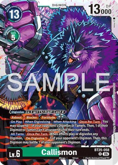 Callismon BT25-058 R Dual Revolution Digimon card