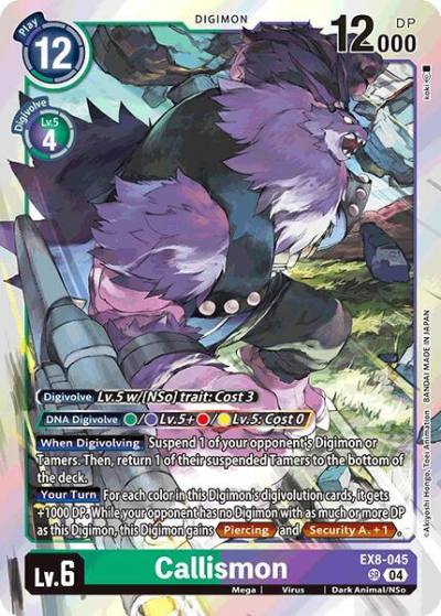 Callismon EX8-045 SR Chain of Liberation Digimon card