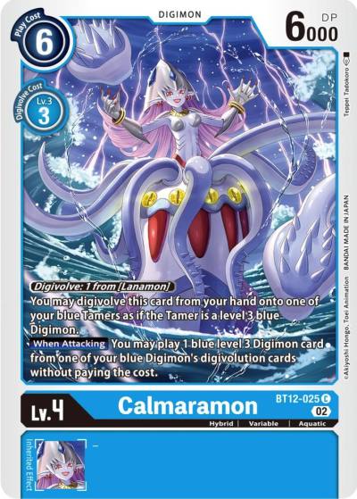 Calmaramon BT12-025 C Across Time Digimon card