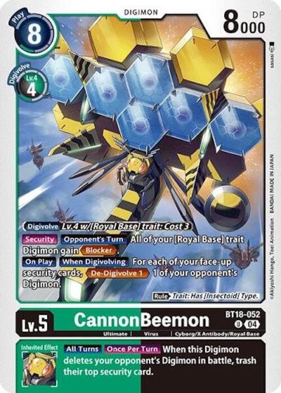 CannonBeemon BT18-052 U Release Special Booster 2.0 Digimon card