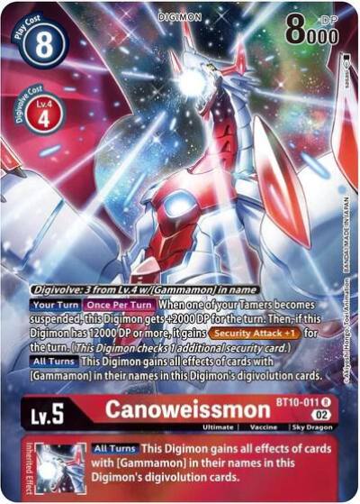 Canoweissmon Alternate Art BT10-011 R Xros Encounter Digimon card