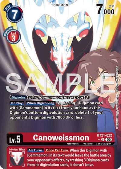 Canoweissmon Alternate Art BT21-022 U Advanced Booster Digimon Generation Digimon card