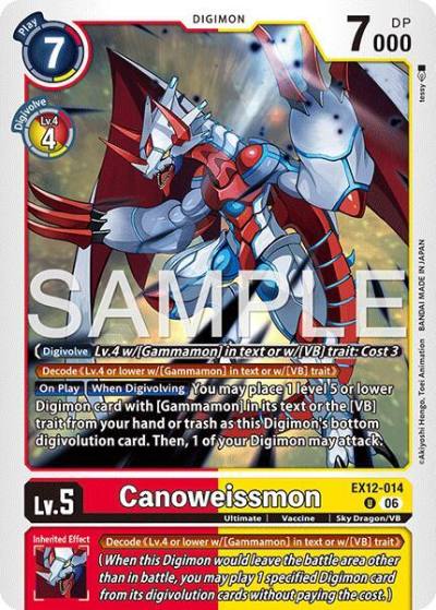 Canoweissmon EX12-014 U Digital World Shambala Digimon card