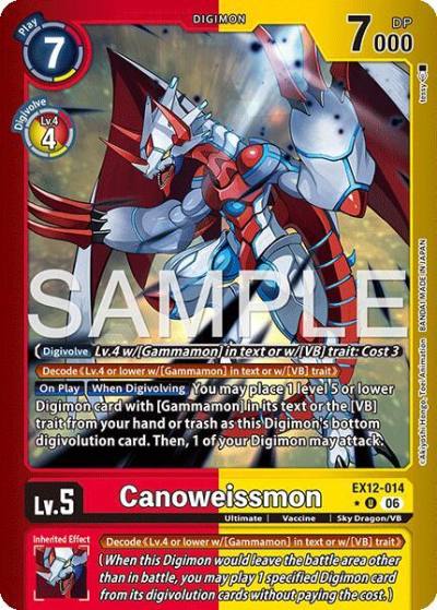 Canoweissmon Limited Foil EX12-014 U Digital World Shambala Digimon card