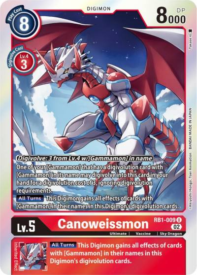 Canoweissmon RB1-009 U Resurgence Booster Digimon card