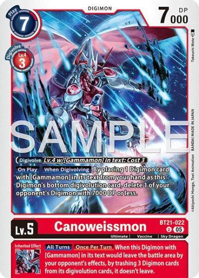 Canoweissmon Reprint BT21-022 U Advanced Booster Digimon Generation Digimon card