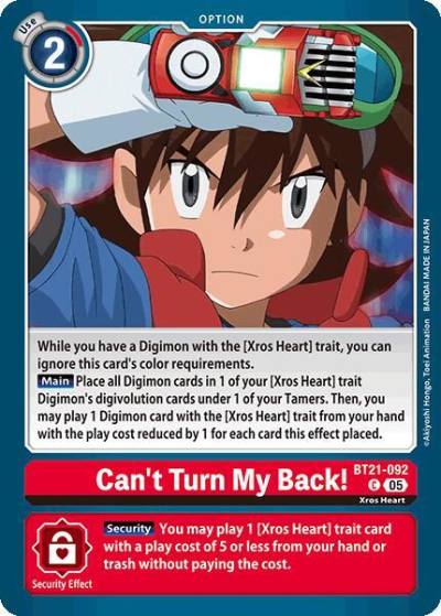 Cant Turn My Back BT21-092 C World Convergence Digimon card