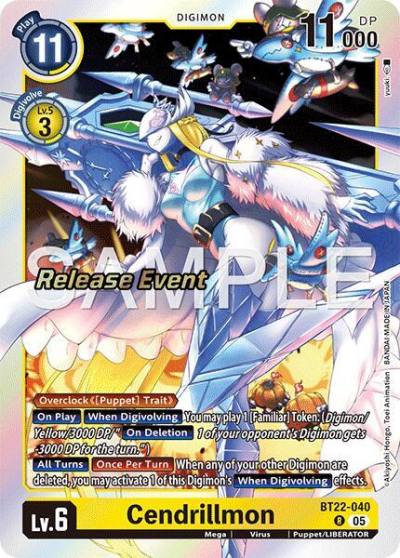 Cendrillmon BT22-040 R Cyber Eden Release Event Cards Digimon card