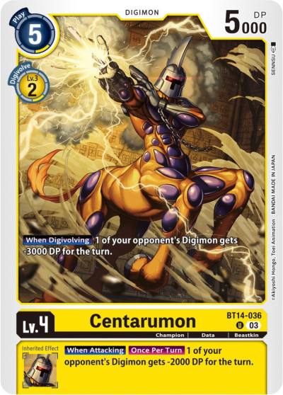Centarumon BT14-036 U Blast Ace Digimon card