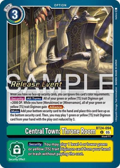 Central Town: Throne Room BT24-094 U Time Stranger Release Event Cards Digimon card
