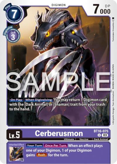 Cerberusmon BT16-075 U Beginning Observer Digimon card