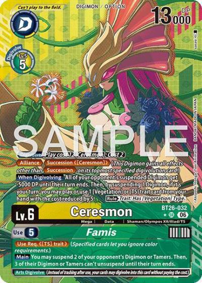 Ceresmon // Famis Alternate Art BT26-032 SR Timeless Bonds Digimon card