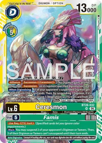Ceresmon // Famis BT26-032 SR Timeless Bonds Digimon card