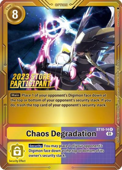 Chaos Degradation 2023 Store Participant ST10-14 R Starter Deck 10: Parallel World Tactician Digimon card