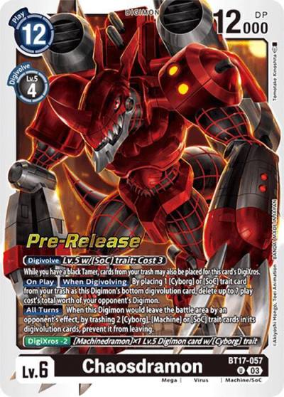 Chaosdramon BT17-057 U Secret Crisis Pre-Release Cards Digimon card