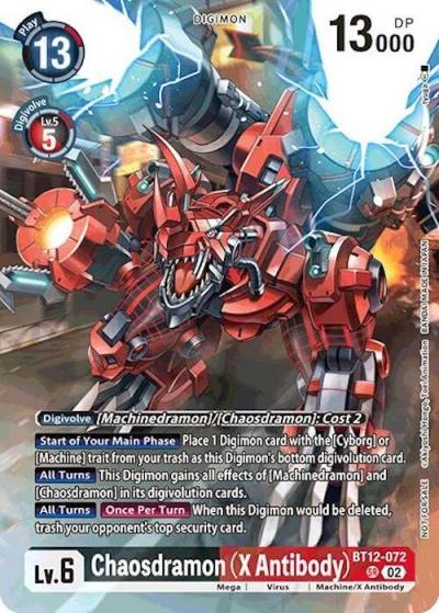 Chaosdramon X Antibody Event Pack 7 BT12-072 SR Across Time Digimon card