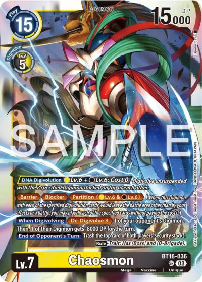 Chaosmon BT16-036 SR Beginning Observer Digimon card
