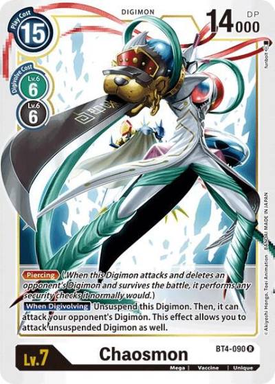 Chaosmon BT4-090 R Great Legend Digimon card