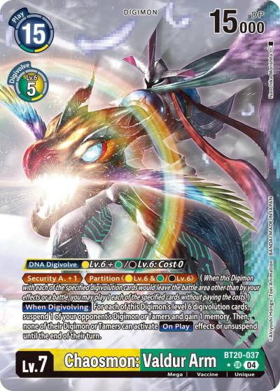 Chaosmon Valdur Arm Alternate Art BT20-037 SR Release Special Booster 2.5 Digimon card