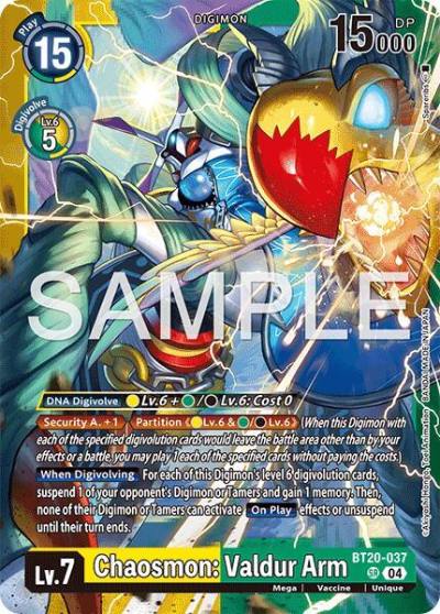 Chaosmon: Valdur Arm BT20-037 SR Limited Card Pack -Final Crest- Digimon card