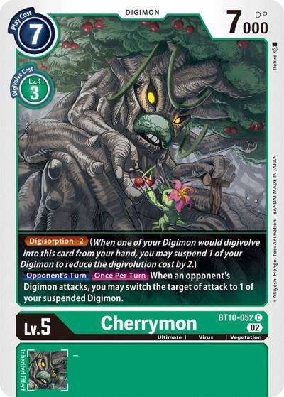 Cherrymon BT10-052 C Xros Encounter Digimon card
