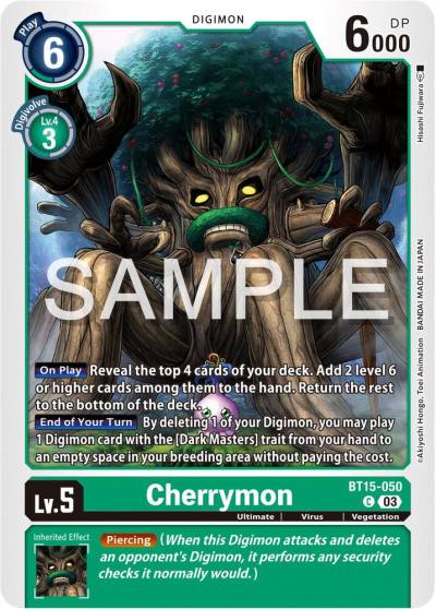 Cherrymon BT15-050 C Exceed Apocalypse Digimon card