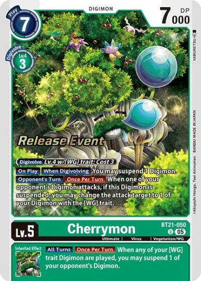 Cherrymon BT21-050 U World Convergence Release Event Cards Digimon card