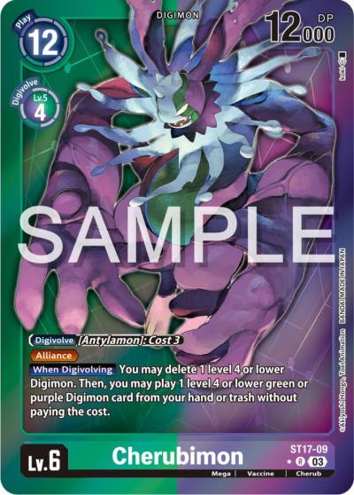 Cherubimon Advanced Deck Set Double Typhoon Secret Pack ST17-09 R Starter Deck 17: Double Typhoon Advanced Deck Set Digimon card