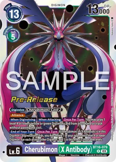 Cherubimon X Antibody BT16-079 R Beginning Observer Pre-Release Cards Digimon card