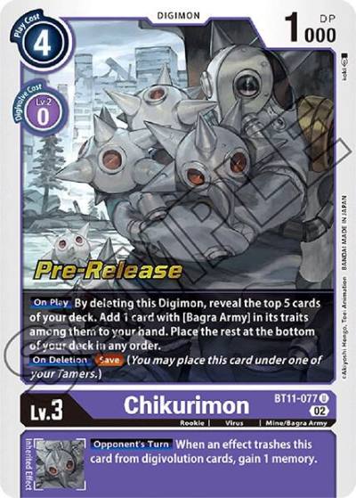 Chikurimon BT11-077 U Dimensional Phase Pre-Release Cards Digimon card