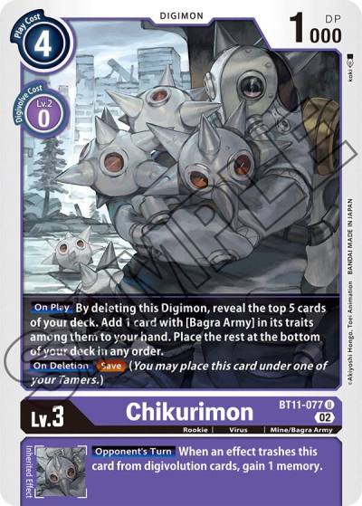 Chikurimon BT11-077 U Dimensional Phase Digimon card
