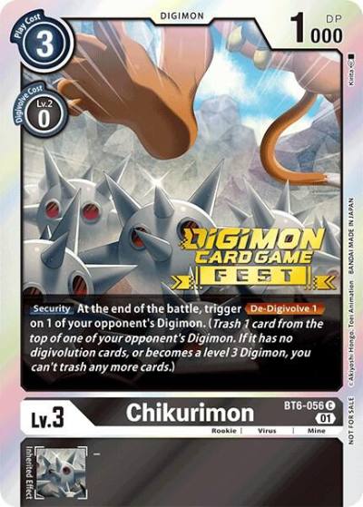 Chikurimon Digimon Card Game Fest 2022 BT6-056 C Double Diamond Digimon card