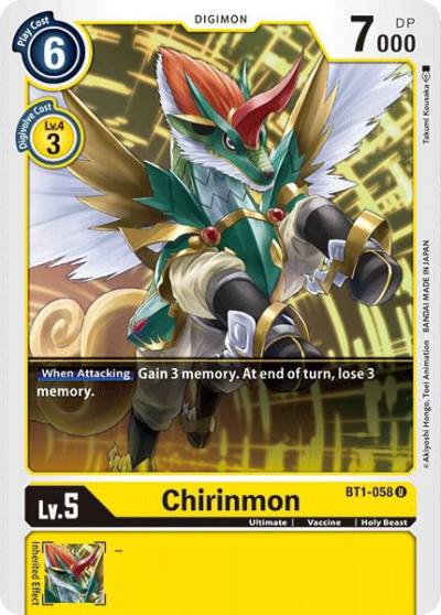 Chirinmon BT1-058 U Release Special Booster 1.0 Digimon card