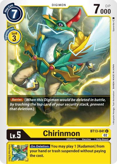 Chirinmon BT13-041 U Versus Royal Knights Digimon card