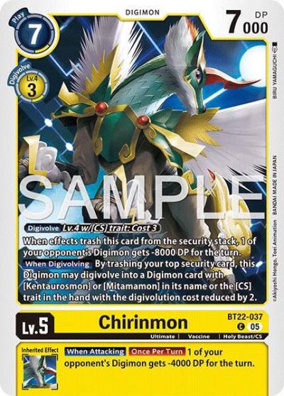 Chirinmon BT22-037 C Cyber Eden Digimon card