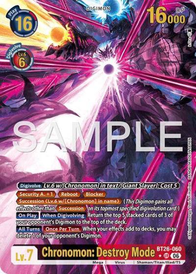 Chronomon: Destroy Mode Alternate Art BT26-060 UR Timeless Bonds Digimon card
