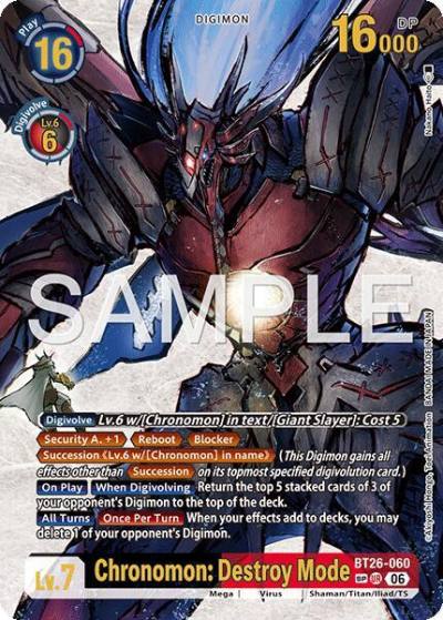Chronomon: Destroy Mode SP BT26-060 UR Timeless Bonds Digimon card