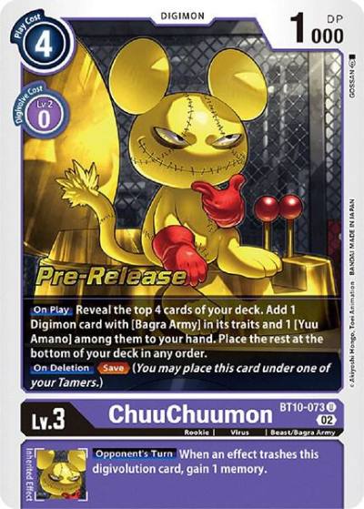 ChuuChuumon BT10-073 U Xros Encounter Pre-Release Cards Digimon card