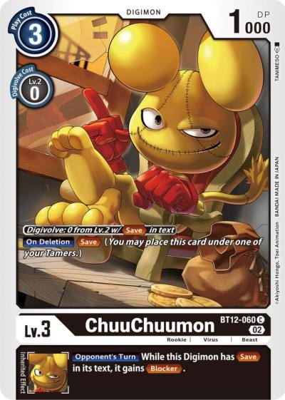 ChuuChuumon BT12-060 C Across Time Digimon card