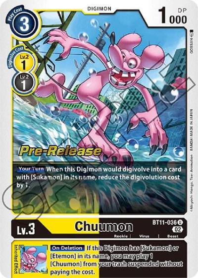 Chuumon BT11-036 U Dimensional Phase Pre-Release Cards Digimon card