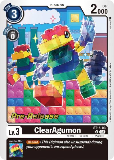 ClearAgumon ST15-03 U Starter Deck 15: Dragon of Courage Pre-Release Cards Digimon card