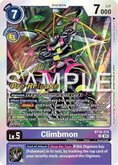 Climbmon BT16-074 R Beginning Observer Pre-Release Cards Digimon card