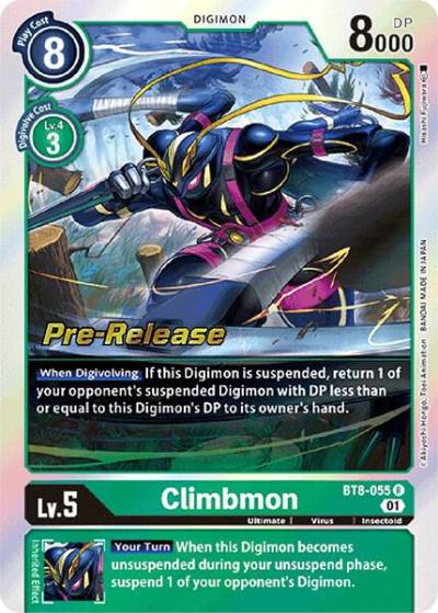 Climbmon BT8-055 R New Awakening Pre-Release Cards Digimon card