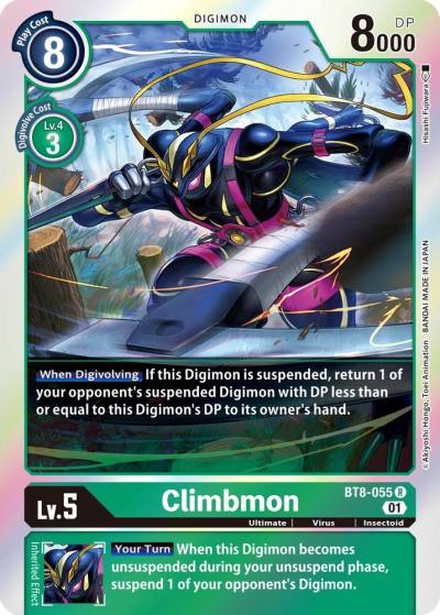 Climbmon BT8-055 R New Awakening Digimon card