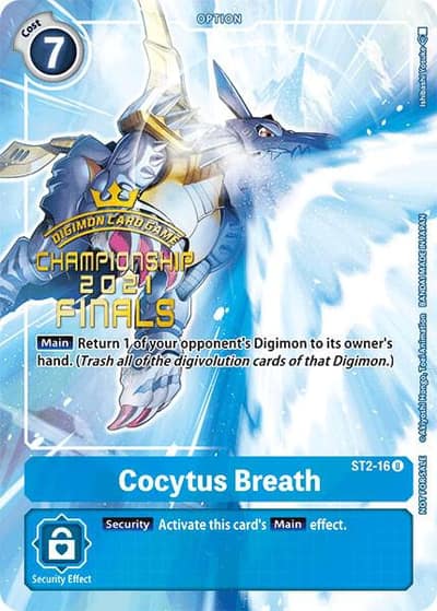 Cocytus Breath (2021 Championship Finals Tamer's Evolution Pack) ST2-16 U Starter Deck 02: Cocytus Blue Digimon card