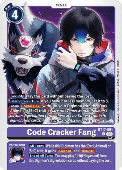 Code Cracker Fang BT17-091 U Secret Crisis Digimon card