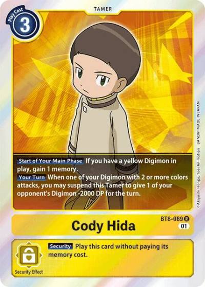 Cody Hida BT8-089 R New Awakening Digimon card