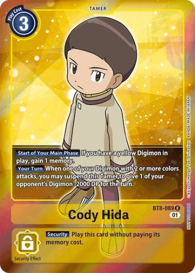 Cody Hida Box Topper BT8-089 R New Awakening Digimon card