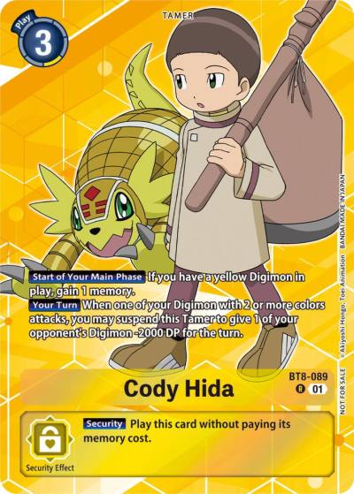 Cody Hida Tamer Party Pack The Beginning BT8-089 R New Awakening Digimon card