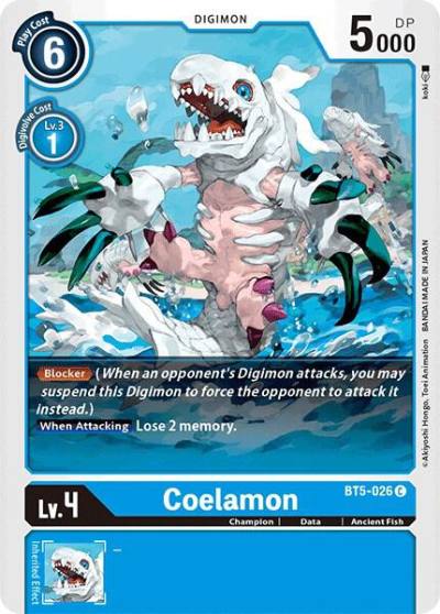 Coelamon BT5-026 C Battle of Omni Digimon card